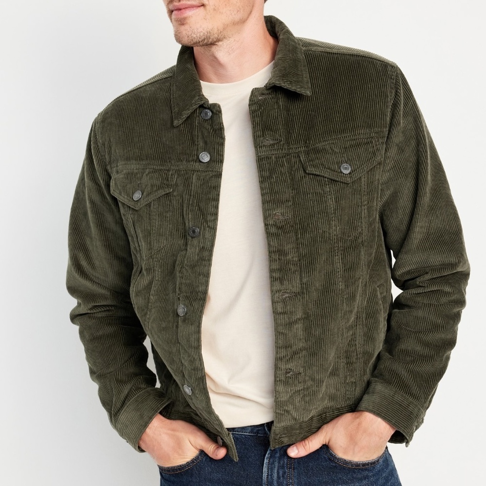 Dark Green Corduroy Sherpa-Lined Jacket by Old Navy, Mens, NWT